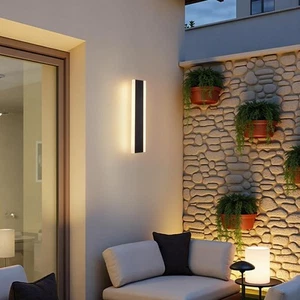 Outdoor Lights Mains Powered Modern LED Wall Lights Black IP67 Waterproof - Picture 1 of 24