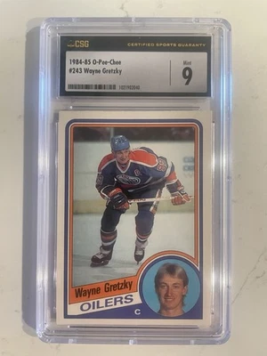 1984 O-Pee-Chee #243 Wayne Gretzky CSG 9 Mint Edmonton Oilers HOF OPC - Image 1 of 2