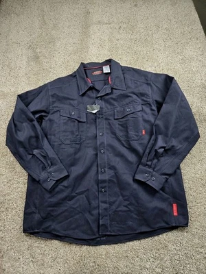 Camisa de Trabajo Bulwark FR Serie Iq 2XL Para Hombres Azul Manga Larga Bolsillos Lona Nueva con Etiquetas  Foto 1 de 4