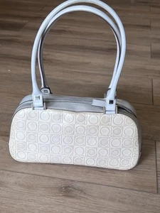 Salvatore Ferragamo Ivory Leather Gancini Bag AB-21 1234 Top Handle Dust Bag - Picture 1 of 15
