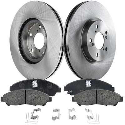 Front Brake Disc and Pad Kit For 2009-2015 Honda Pilot Ceramic Plain Surface - Изображение 1 из 4