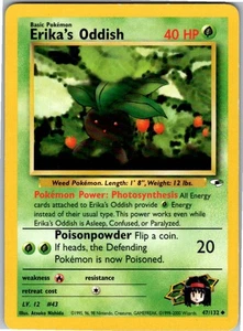 Erika's Oddish (47) Uncommon Gym Heroes 047/132 MP - Picture 1 of 2