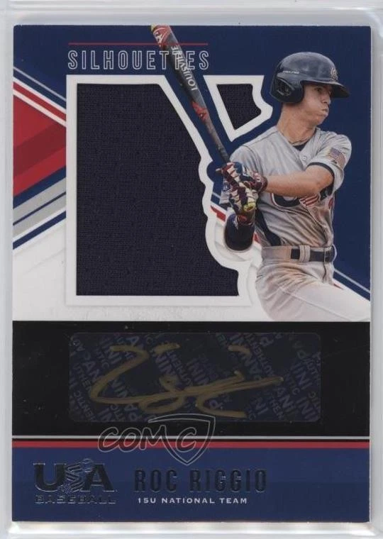 2018 Panini USA Baseball Stars & Stripes Black Gold Jerseys /89 Roc Riggio Auto - Image 1 of 2
