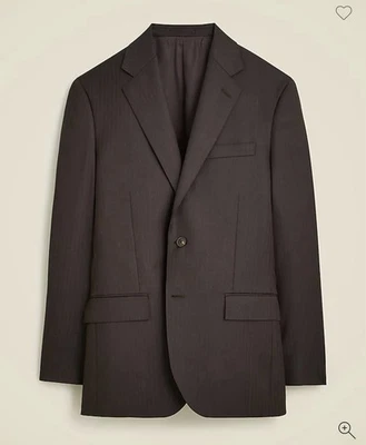 J. Crew Men’s Crosby Fit Italian Wool Blazer Suit Jacket Brown Herringbone 40S - Image 1 of 4