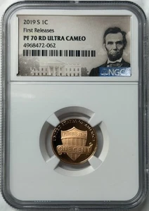 2019-S PF 70 Proof Lincoln Cent Shield PF 70 RD Ultra Cameo ~ FiRST RELEASES - Picture 1 of 2