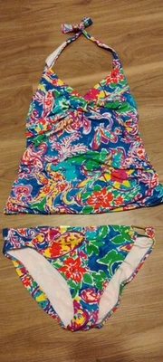 Traje de baño Polo Ralph Lauren para mujer 2 piezas Tankini Top Traje de baño Talla 12 Foto 1 de 4