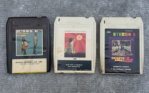 3 LATIN 8 TRACK TAPE LOT JOHNNY VENTURARAY BARRETTO ROBERTO ROENA SALSA SPANISH - Picture 1 of 10