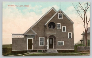 Lynn, MA Yacht Club Exterior View Massachusetts Postcard Postmarked 1910 - Picture 1 of 5