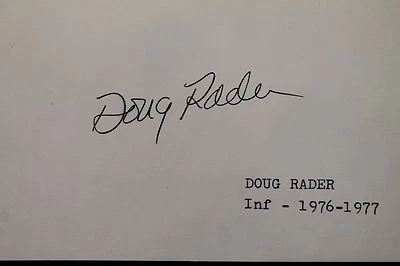 Doug Rader Padres Astros Blue Jays Autographed 3x5 Signed Index Card JSA 17D - Image 1 of 4
