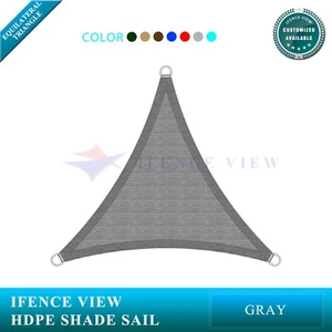 Ifenceview grau Dreieck 12 Fuß x 12 Fuß x 12 Fuß Sonnenschutz Segel Terrasse Pool Außenbereich Handel - Bild 1 von 6