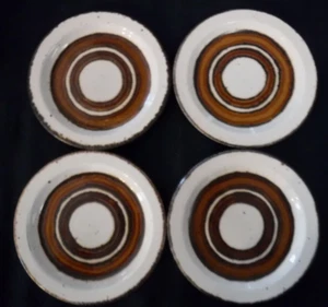 4 Vtg 1970's MCM Stonehenge Midwinter EARTH  7” Bread Desert Salad Plates  Set 2 - Picture 1 of 4
