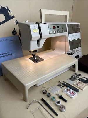 Nähmaschine Husqvarna GOLDEN Computer Näht Jeans Leder Mit Zubehör und Anleitung - Bild 1 von 4