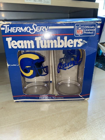 VINTAGE 1987 RAMS NFL THERMOSERV  TEAM TUMBLERS ~SET OF (4)~NEW IN BOX Cover