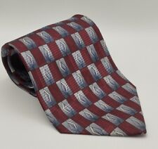 Silk Tie Retro Geometric Red Grey And Blue Galleria & Co