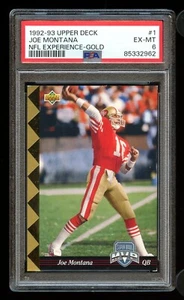 Pop4 - 1992-93 Upper Deck NFL Experience JOE MONTANA - GOLD Card #1 PSA 6 EX-MT! - Picture 1 of 2