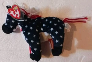 RARE TY Lefty 2000 Beanie Baby With Errors Political Donkey BRAND NEW - Picture 1 of 8