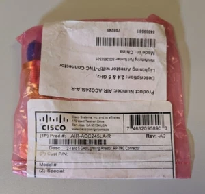 Brand New Cisco AIR-ACC245LA-R 2.4, 5 GHz Lightning Arrestor RP-TNC SHIPS TODAY! - Picture 1 of 2