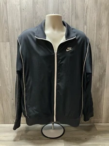 Nike Mens Jacket Size Large Mesh Lined Spell out Swoosh Vintage Embroidered - Picture 1 of 9
