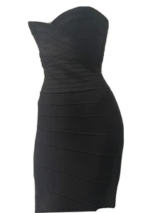 herve leger black stapless bandage dress xs nwt - Picture 1 of 11
