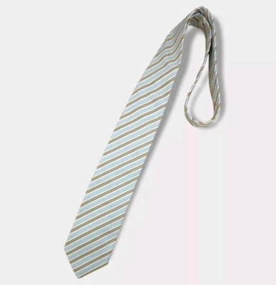 Corbata CORNELIANI Azul/Marrón Rayas Seda LUJO ITALIA  Foto 1 de 4