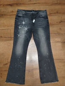EPTM KIDD FLARE DENIM PANTS-BLACK SIZE 38 NWT - Picture 1 of 6