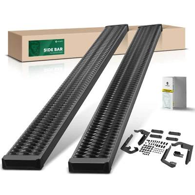 estriberas de aluminio negro texturizado de 7" para GMC Sierra 1500 Chevy Silverado Foto 1 de 4