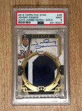 2018 Topps Five Star Johnny Damon Auto Jumbo Patch GOLD #d /25 PSA 9 Mint