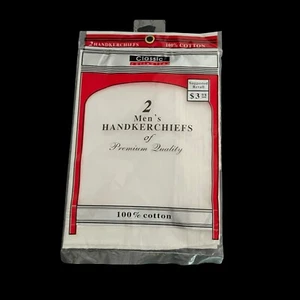 Mens White Handkerchiefs Pack of 2 100% Cotton NEW 2007 - Picture 1 of 4