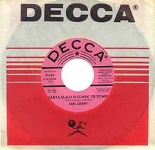 EARL GRANT -SANTA CLAUS IS COMIN'.- DECCA 45 - PINK LB 