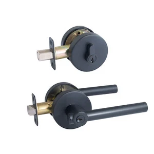 Eastport Entry Combo with Keyed Entry Lever and Deadbolt Matte Black - Picture 1 of 1