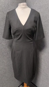 L.K. Bennett Short Sleeve Crepe Dress Black UK 8 Ln053 ii 16 - Picture 1 of 5