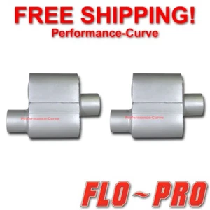 Pair of Single Chamber Performance Exhaust Race Mufflers Flo-Pro O/C 3" - V73041 - Picture 1 of 2
