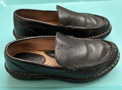 Mocasines Eddie Bauer de cuero negro sin usar, en caja 20-0376 jóvenes niños talla 5,5 Foto 1 de 4