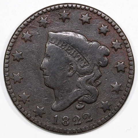 1822 1c N-8 Matron Head Large Cent Cover