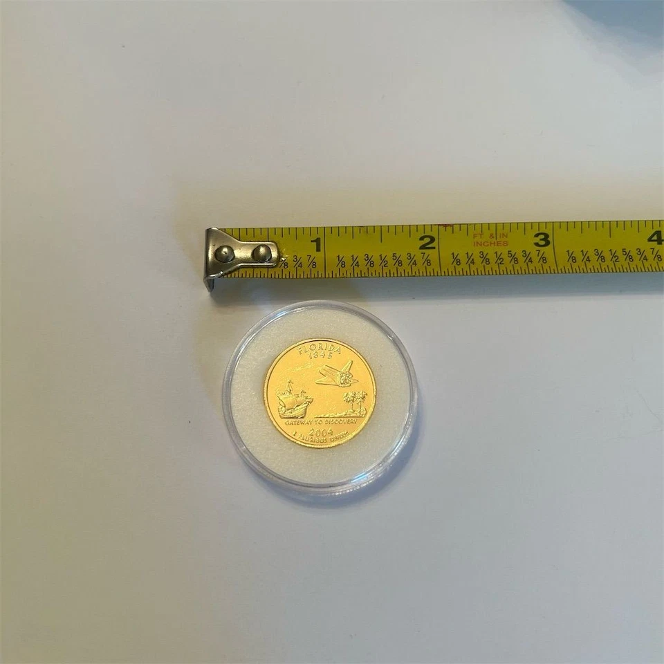 2004 Florida State Quarter 24K Gold Plated Philadelphia Mint Uncirculated - Image 1 of 2