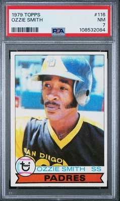 1979 Topps #116 Ozzie Smith RC Padres PSA 7 - Image 1 of 2