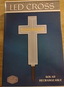LED Solar Cementary Cross "Forever Loved Never Forgotten" - Picture 1 of 5