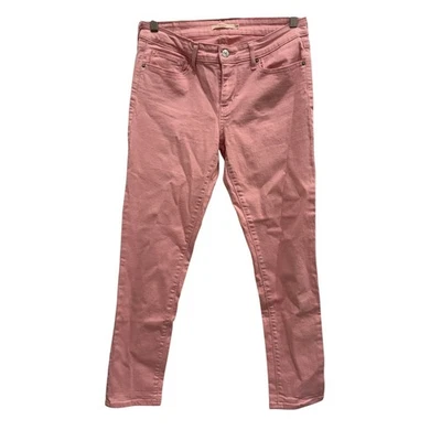 Calça jeans skinny feminina Levi’s 711 tamanho 28 rosa cintura média elástica - Imagem 1 de 4