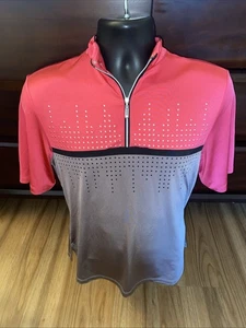 Jamie Sadock Damen rosa & grau 1/4-Reißverschluss Golf Top Größe Large - Bild 1 von 7