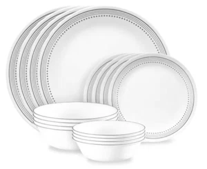 Juego de vajilla sin taza Corelle Mystic gris 18 piezas servicio para 6 TOTALMENTE NUEVO - Imagen 1 de 2