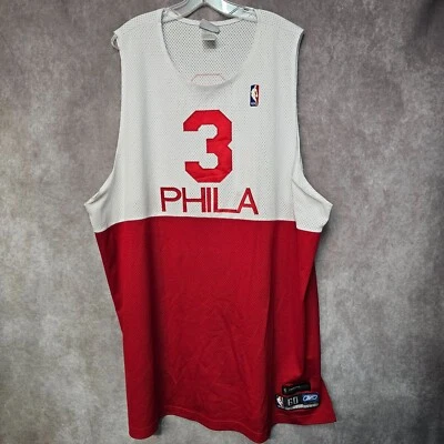 Vintage Reebok Authentic Philadelphia 76ers Allen Iverson 3 Jersey 60 4XL Sewn - Image 1 of 4