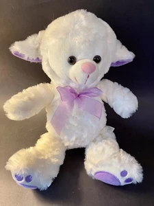 Dan Dee white n lavender lamb plush sheep stuffed animal Easter lovey toy - Picture 1 of 9