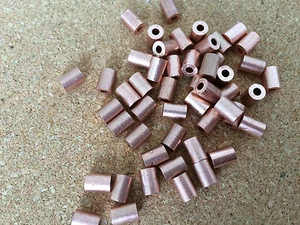5x paradas de extremo de engarce de cobre 1,8 mm / 2 mm cuerda de alambre de acero inoxidable aparejo - Imagen 1 de 1