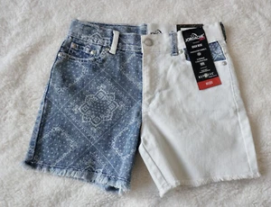 Jordache Blue White Denim Girls Size 10 High Rise Adjustable Waist MIDI NWT - Picture 1 of 4