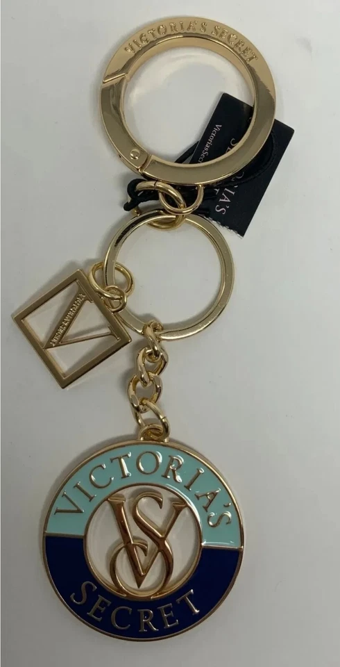 Berloque bolsa chaveiro Victoria's Secret novo na embalagem original logotipo azul-petróleo VS - Imagem 1 de 2