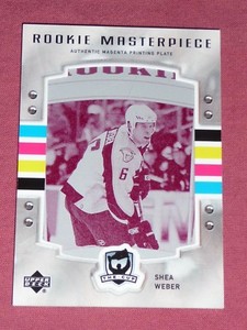 2006-07 The Cup SHEA WEBER Rookie Masterpiece 1/1 Magenta Printing Plate RC