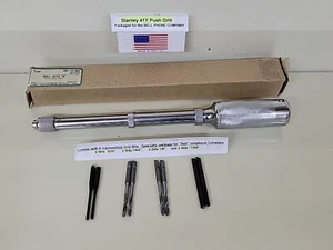 Stanley Push Drill B Bell 41Y AT7137 400-137-642 w/ 8 Drill Bits NOS USA - Picture 1 of 18