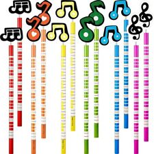 24 StüCke Musik en Bleistifte Holz Bunte Streifen Bleistifte mit Holz Musik en 