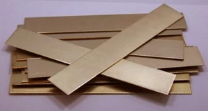 Raw Brass Sheet, Bracelet Cuff Blanks 6" x 1" 16ga Package Of 12 - Picture 1 of 1