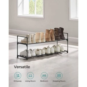 2-Tier Metal Shoe Rack for 10 Pairs – SONGMICS Organizer, Black - Picture 1 of 5